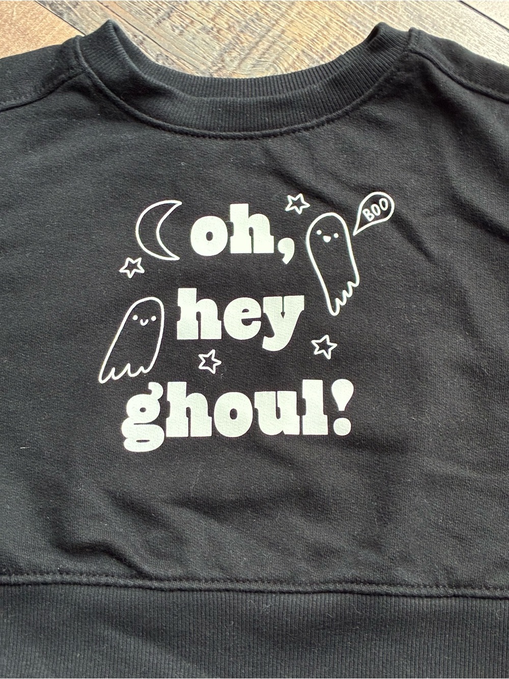Cat & Jack Black 'Oh, Hey Ghoul!' Kids Glow in the Dark Graphic Sweatshirt - Picture 4 of 5